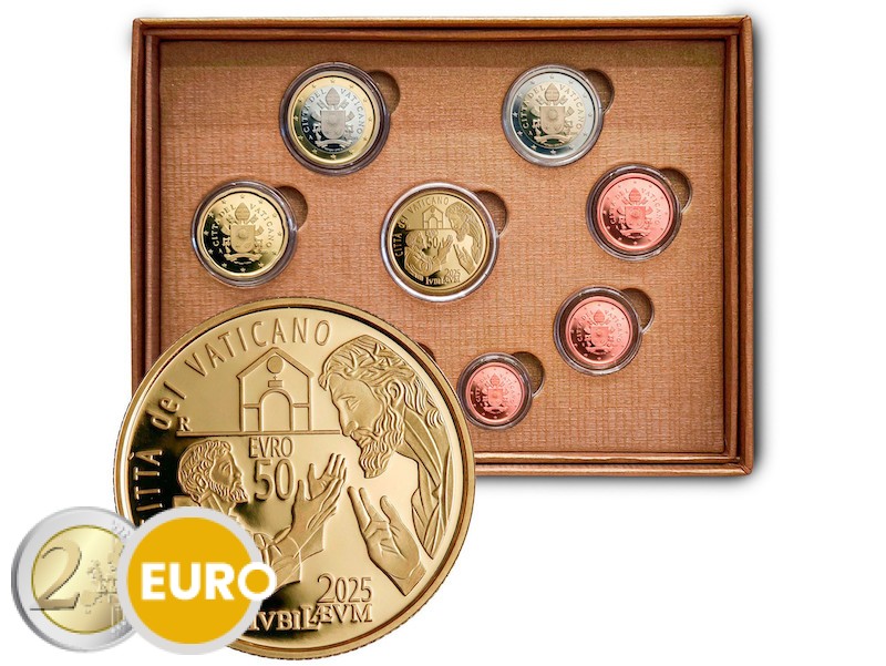 Serie de euro BE Proof Vaticano 2025 + 50 euros oro