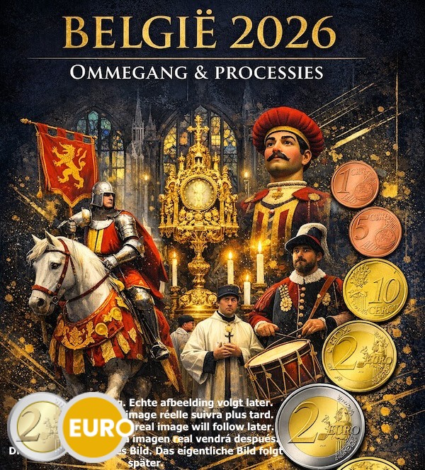Serie de euro BU FDC Bélgica 2026 Ommegang - Procesiones