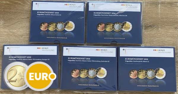 Serie de euro BE Proof Alemania 2026 ADFGJ + 2 euros Bremen