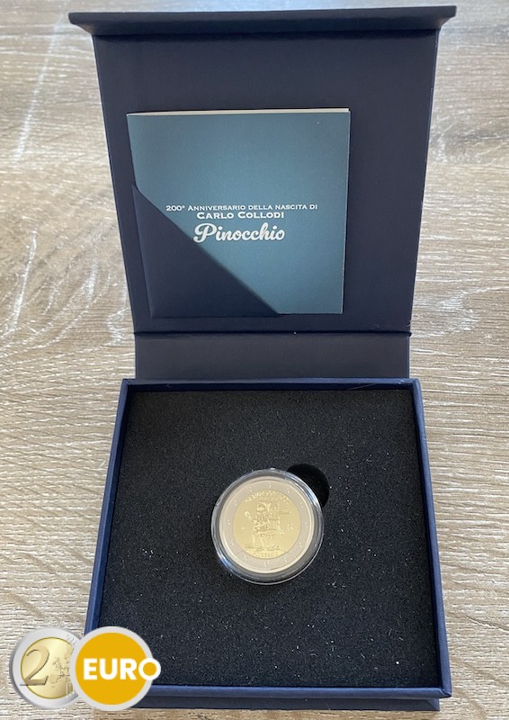 2 euros Italia 2026 - Carlo Collodi Pinocho Pinocchio BE Proof Inverso