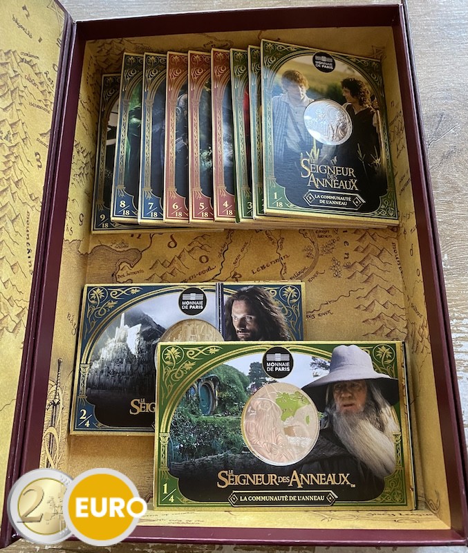 9 x 10 euros + 2 x 50 euros Francia 2026 - El Señor de los Anillos UNC plata en blister - Volumen 1 + caja