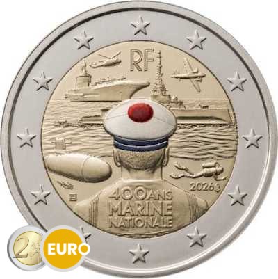 2 euros Francia 2026 - Marina francesa BE Proof coloreado