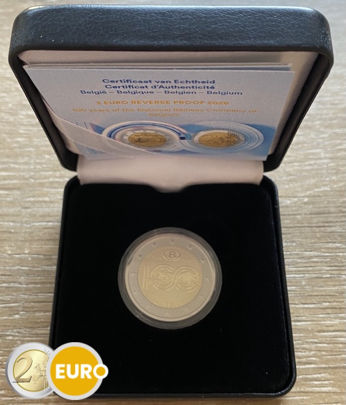 2 euros Bélgica 2026 - NMBS / SNCB BE Proof Inverso