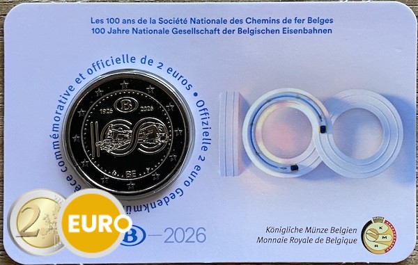 2 euros Bélgica 2026 - NMBS / SNCB BU FDC Coincard FR