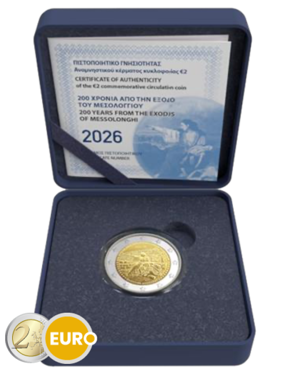 2 euros Grecia 2026 - éxodo de Mesolongi BE Proof
