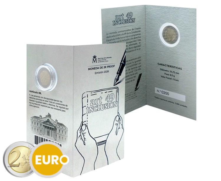 2 euros España 2026 - Inclusión BE Proof