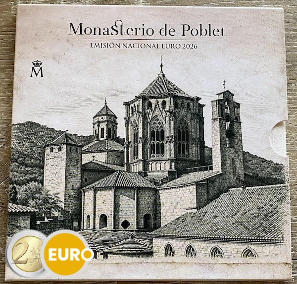 Serie de euro BU FDC España 2026 + 2 x 2 euros - Poblet