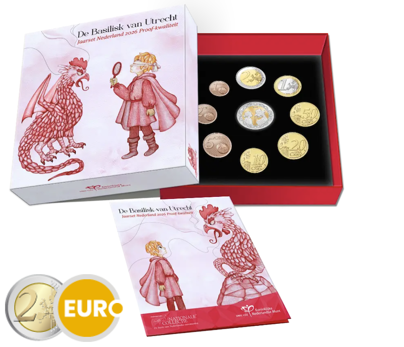 Serie de euro BE Proof Países Bajos 2026 Basilisco de Utrecht