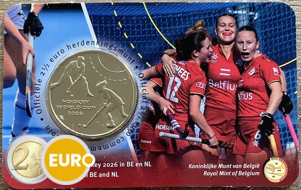 2,50 euros Bélgica 2026 - Campeonato Mundial de Hockey BU FDC Coincard NL